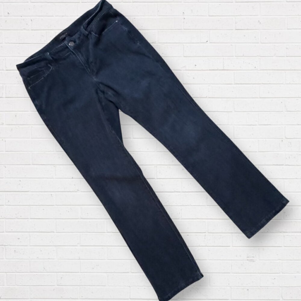 ANN TAYLOR Petite Curvy Fit Boot Cut 5-Pocket Style Stretch Denim Jeans 8P 8